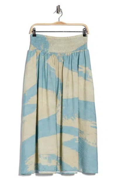 Dkny Smock Waist Pleated Skirt In Blue