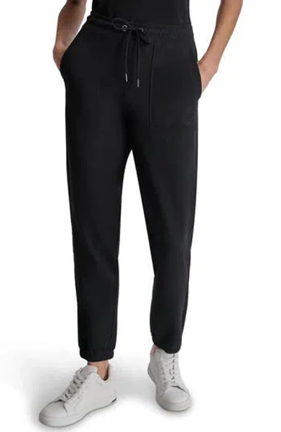 Dkny Smocked Waist Joggers In Black