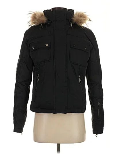 Pre-owned Dkny Snow Jacket In Black
