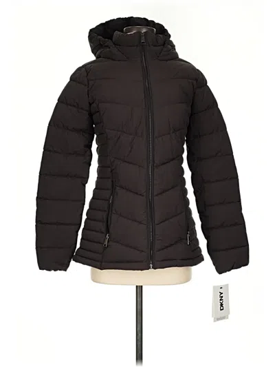 Pre-owned Dkny Snow Jacket In Black