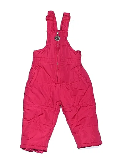 Pre-owned Dkny Babies' Snow Pants With Bib In Pink