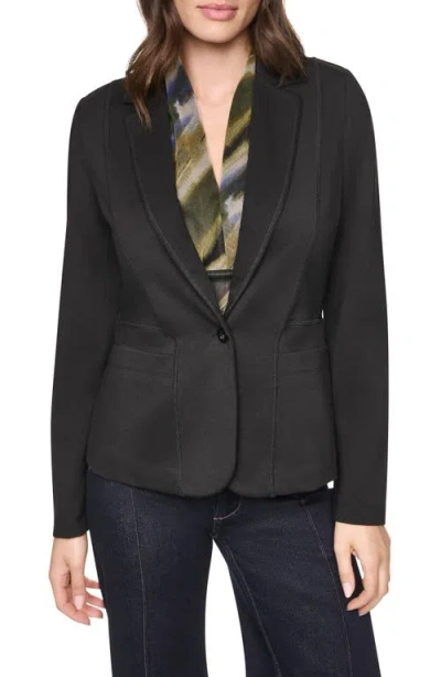 Dkny Soho Ponte One Button Blazer In Black