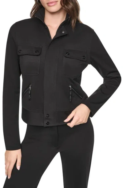 Dkny Soho Ponte Tech Jacket In Black