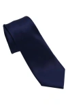 Dkny Solid Satin Tie In Blue