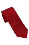 Dkny Solid Satin Tie In Red