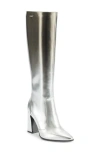 Dkny Soryn Block Heel Knee High Boot In Metallic