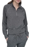 Dkny Space Dye Half Zip Sweatshirt In Gray