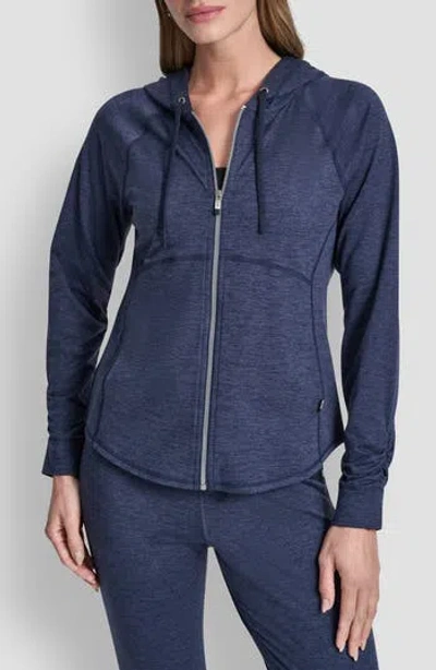 Dkny Spacedye Full Zip Hoodie In Blue
