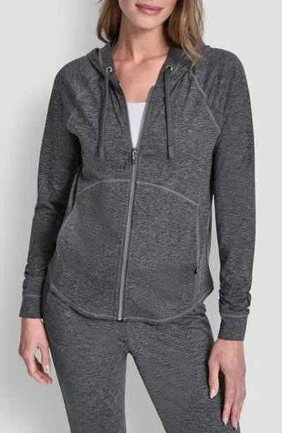 Dkny Spacedye Full Zip Hoodie In Gray