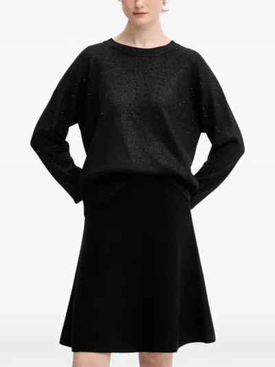 Dkny Sparkle Hotfix Sweater In Black