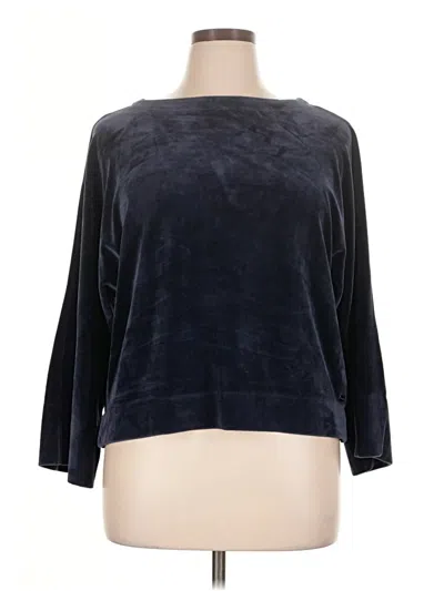 Pre-owned Dkny Sport 3/4 Sleeve Top Black Boatneck Tops