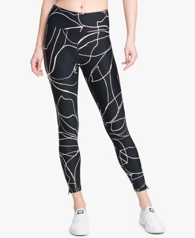 Dkny Sport Amaryllis Printed High Rise Leggings In Spritzer Combo In Black