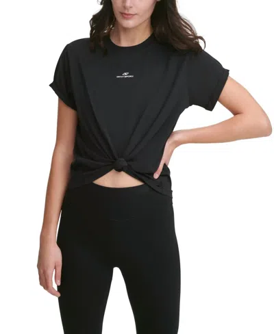 Dkny Sport Cotton Logo T-shirt In Black