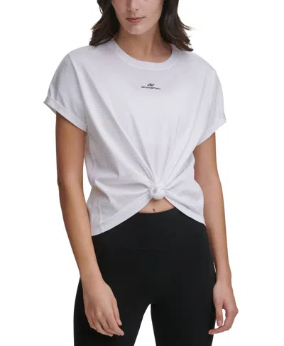 Dkny Sport Cotton Logo T-shirt In White