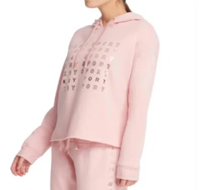 Dkny Sport Cropped Hoodie In Rosette In Pink