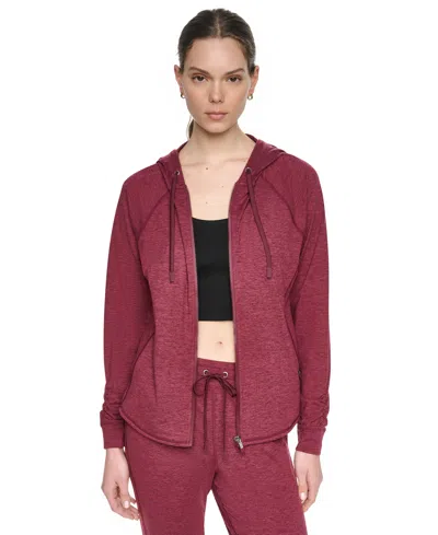 Dkny Sport Dkny Women's Full-zip Long-sleeve Hoodie In Brown