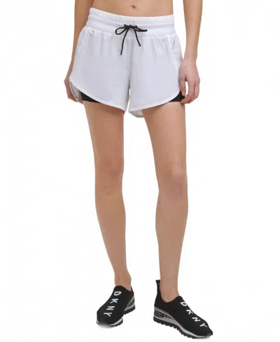 Dkny Sport Dolphin Hem Shorts In White