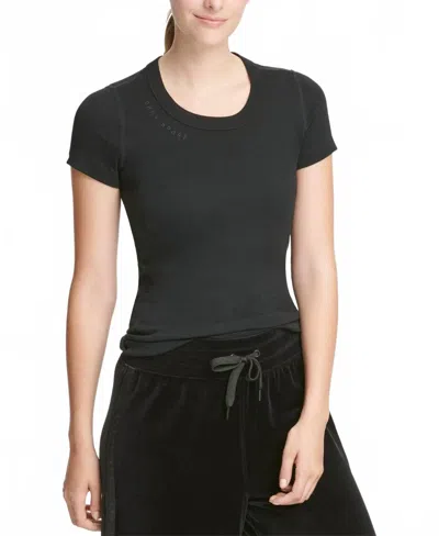Dkny Sport Embroidered Logo T-shirt In Black