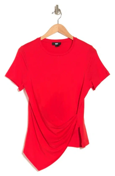 Dkny Sport Faux Wrap T-shirt In Flame Red