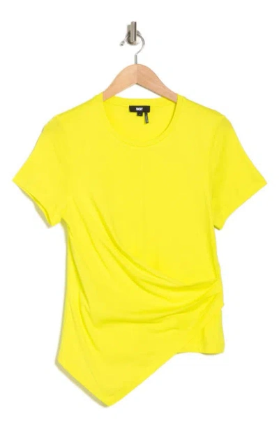 Dkny Sport Faux Wrap T-shirt In Fluro Yellow
