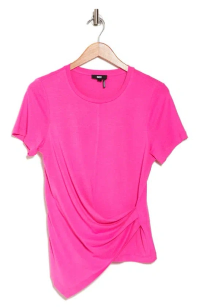 Dkny Sport Faux Wrap T-shirt In Shocking Pink