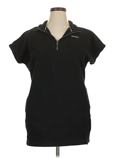 Pre-owned Dkny Sport Fleece Jacket In Black