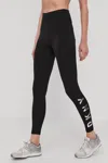 Dkny Sport Full Length Leggings Women's Black High-rise Logo Workout Fts489 In Black