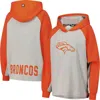 Dkny Sport Gray/orange Denver Broncos Joy Cropped Raglan Pullover Hoodie In Multi