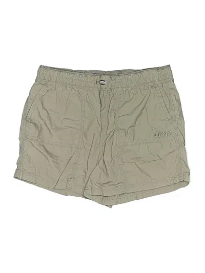 Pre-owned Dkny Sport Khaki Shorts In Green