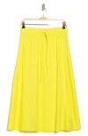 Dkny Sport Linen Blend Drawstring Maxi Skirt In Fluoro Yellow