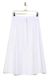 Dkny Sport Linen Blend Drawstring Maxi Skirt In White