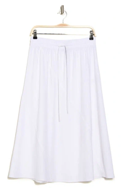 Dkny Sport Linen Blend Drawstring Maxi Skirt In White