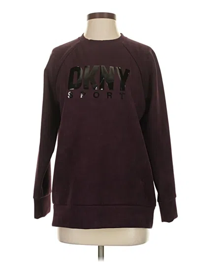 Pre-owned Dkny Sport Long Sleeve T-shirt In Burgundy