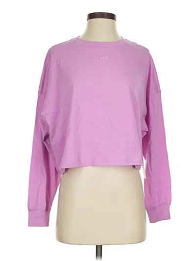 Pre-owned Dkny Sport Long Sleeve T-shirt In Pink