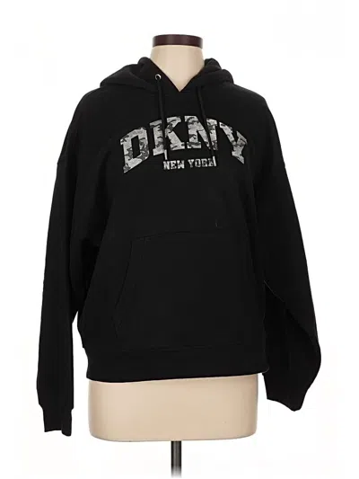 Pre-owned Dkny Sport Pullover Hoodie In Black