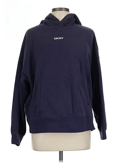 Pre-owned Dkny Sport Pullover Hoodie In Blue