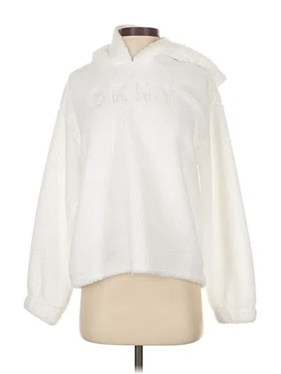 Pre-owned Dkny Sport Pullover Hoodie In White