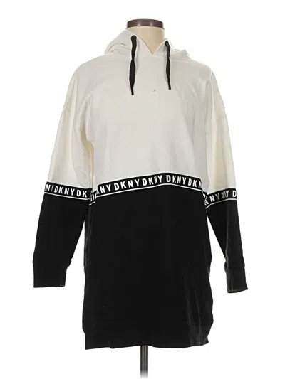Pre-owned Dkny Sport Pullover Hoodie In White
