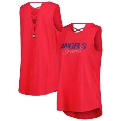 Dkny Sport Red Los Angeles Angels Claire Fashion Tri-blend Tank Top