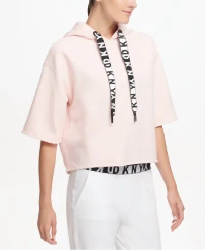 Dkny Sport Relaxed Cropped Hoodie In Parfait In Pink