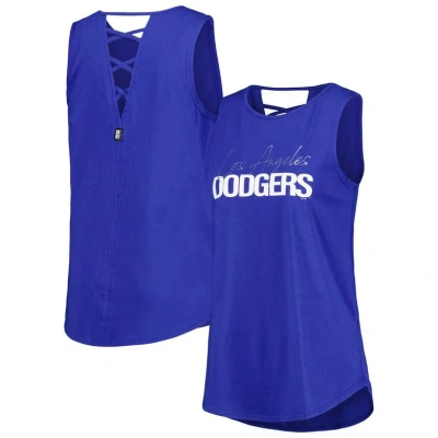 Dkny Sport Royal Los Angeles Dodgers Claire Fashion Tri-blend Tank Top