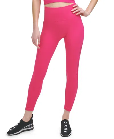 Dkny Sport Seamless High-rise 7/8 Length Leggings In Beetroot In Pink