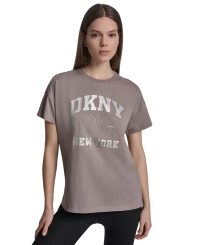 Dkny Sport Short-sleeve Dkny New York 1989 Logo T-shirt In Brown