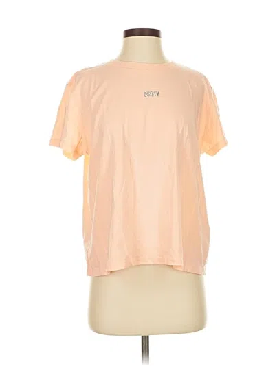 Pre-owned Dkny Sport Short Sleeve Top Orange Crew Neck Tops