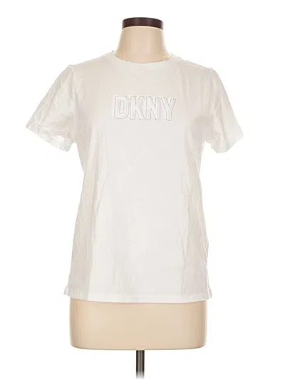 Pre-owned Dkny Sport Short Sleeve T-shirt In White