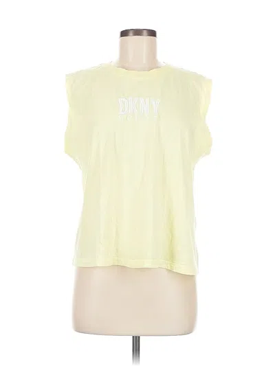 Pre-owned Dkny Sport Sleeveless T-shirt In Yellow