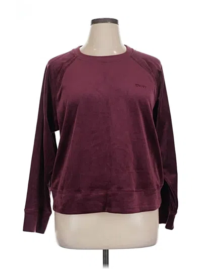 Pre-owned Dkny Sport Sweatshirt In Burgundy
