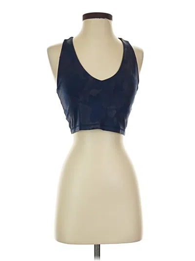 Pre-owned Dkny Sport Tank Top Blue Halter Neckline Tops