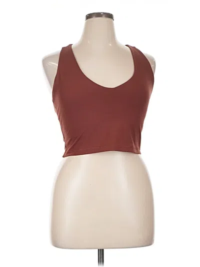 Pre-owned Dkny Sport Tank Top Brown Halter Neckline Tops