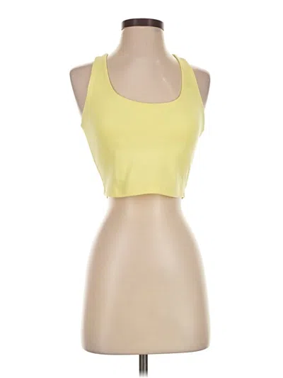 Pre-owned Dkny Sport Tank Top Yellow Halter Neckline Tops